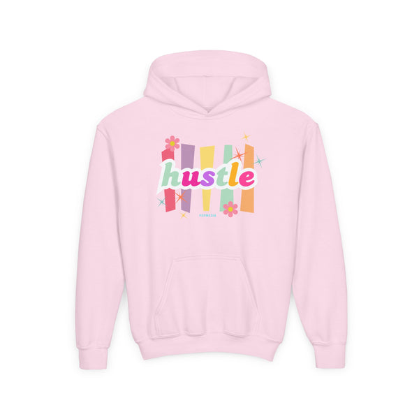 Hustle Mode (Kids) Youth Heavy Blend Hooded Hoodie - Pastel Hustle