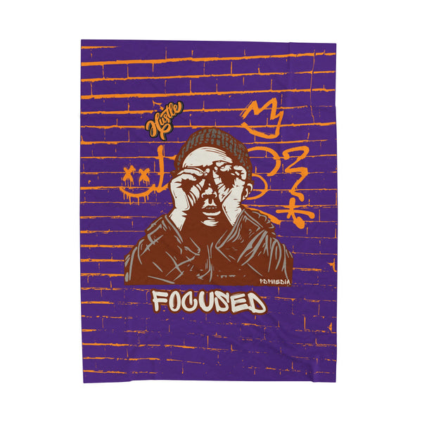 Hustle Mode Plush Blanket - Focused King's Crown (Yellow)