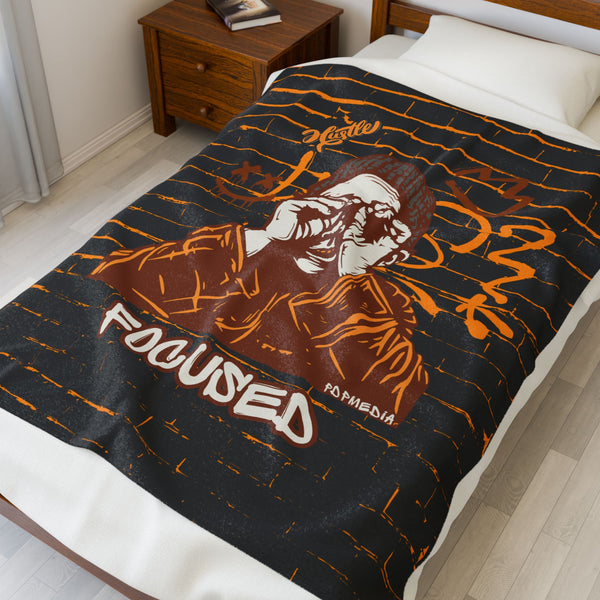 Hustle Mode Plush Blanket - Focused King's Crown (Brown)