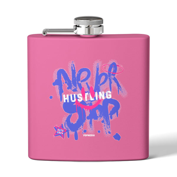 Flask, Hustle Mode - Stainless Steel 6oz (Never Stop)