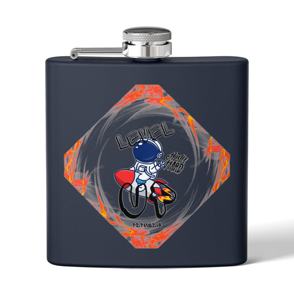 Flask, Hustle Mode - Stainless Steel 6oz (Level Up Black)