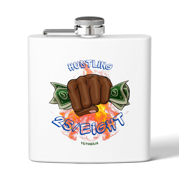 Flask, Hustle Mode - Stainless Steel 6oz (Hustling 25/Eight Blue)