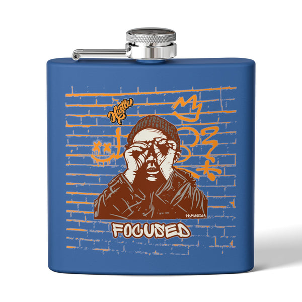 Flask, Hustle Mode - Stainless Steel 6oz (Focused Yellow Crown)