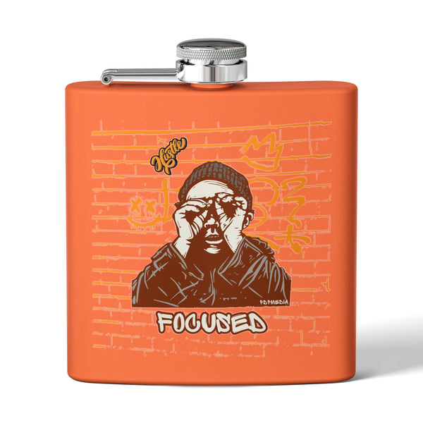 Flask, Hustle Mode - Stainless Steel 6oz (Focused Yellow Crown)