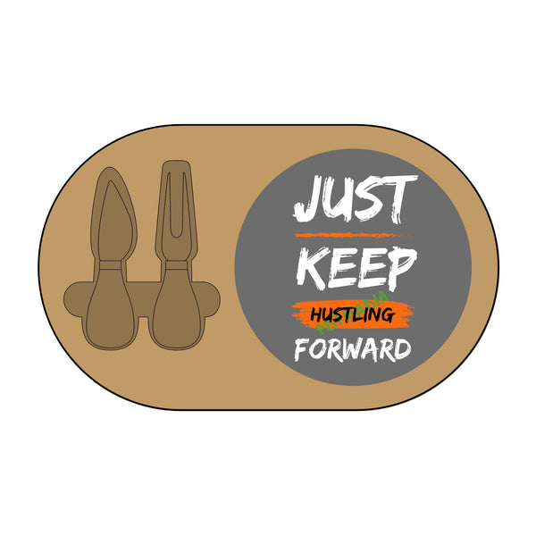 Charcuterie Board - Keep Hustling (Engraving) - Hosting Experience Upgrade Acacia Wood Slate Cheese Lovers Entertaining Statement Piece