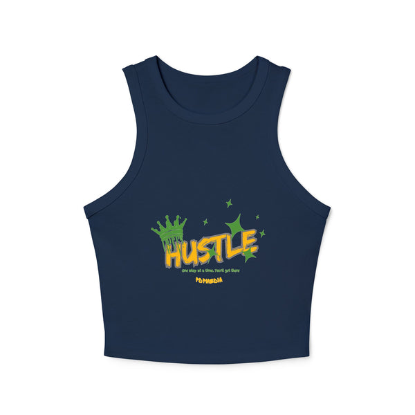 Racer Tank Top - 'Hustle' Crown Design for Women