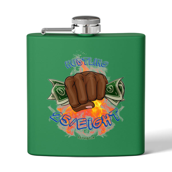 Flask, Hustle Mode - Stainless Steel 6oz (Hustling 25/Eight Blue)