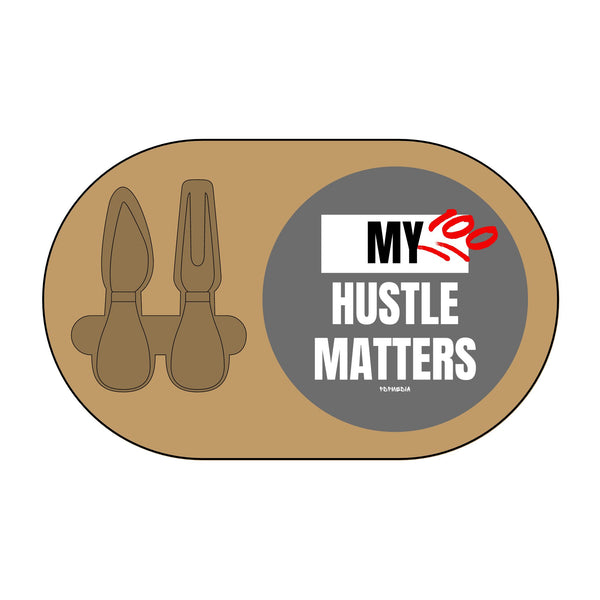 Charcuterie Board - My Hustle Matters (Engraving) - Hosting Experience Upgrade Acacia Wood Slate Cheese Lovers Entertaining Statement Piece