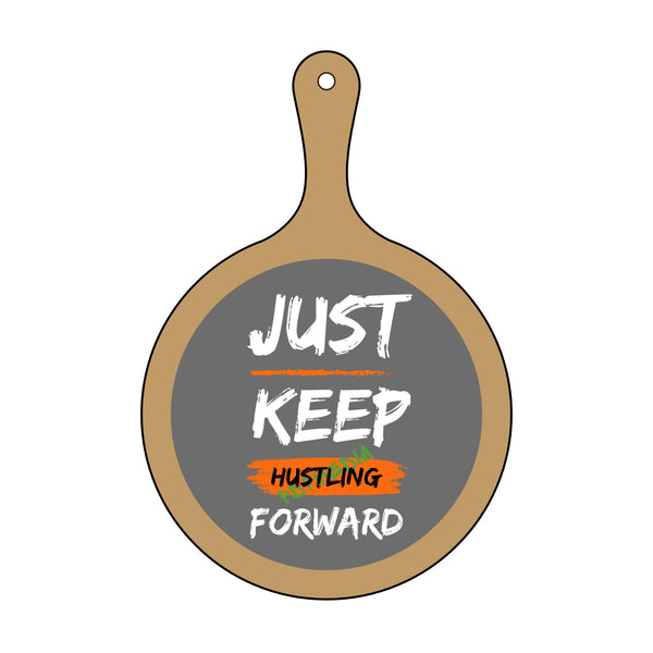 Charcuterie Board - Keep Hustling (Engraving) - Hosting Experience Upgrade Acacia Wood Slate Cheese Lovers Entertaining Statement Piece