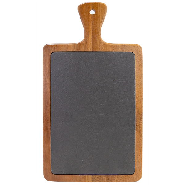 Charcuterie Board - Focused B (Engraving) - Hosting Experience Upgrade Acacia Wood Slate Cheese Lovers Entertaining Statement Piece