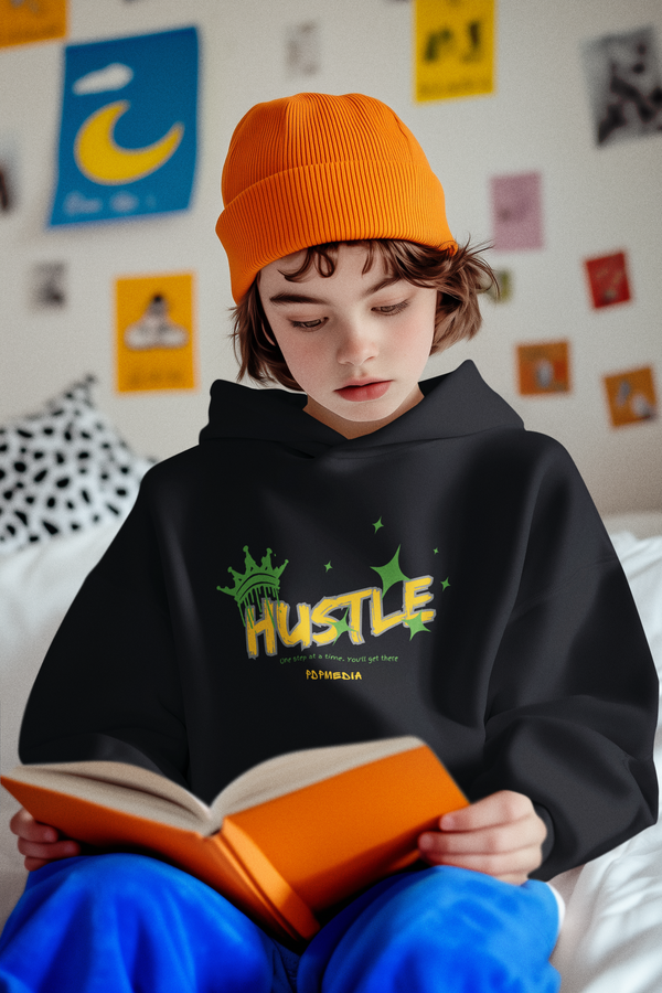 Hustle Mode (Kids) Youth Heavy Blend Hooded Hoodie - King Hustle