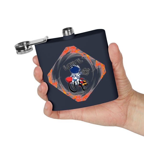 Flask, Hustle Mode - Stainless Steel 6oz (Level Up Black)