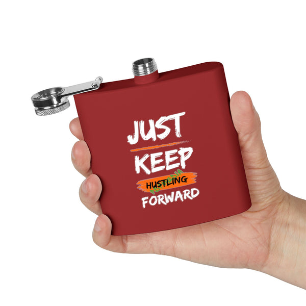 Flask, Hustle Mode - Stainless Steel 6oz (Keep Hustling Forward)