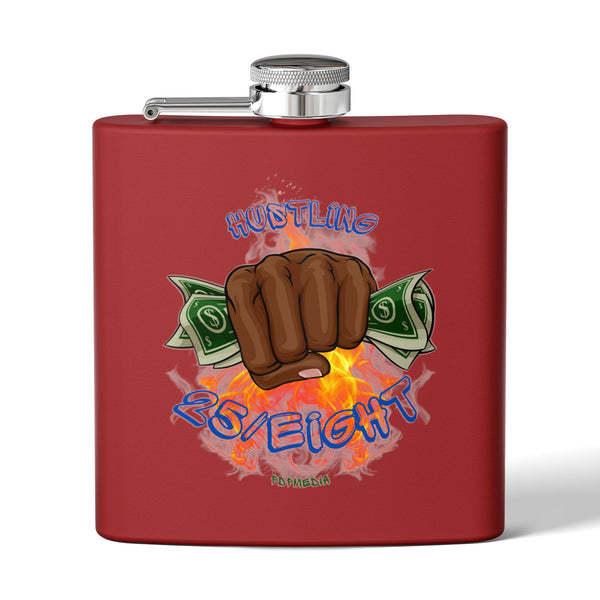 Flask, Hustle Mode - Stainless Steel 6oz (Hustling 25/Eight Blue)