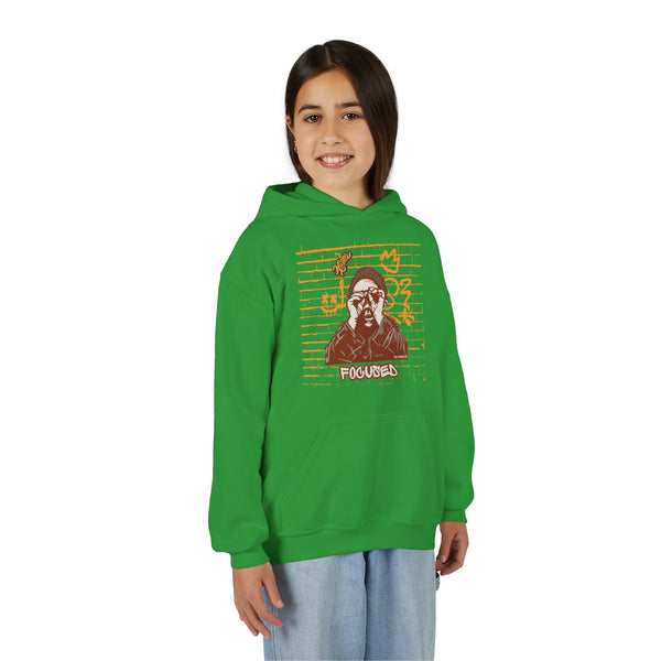 Hustle Mode (Kids) Youth Heavy Blend Hooded Hoodie - Focused (Y)