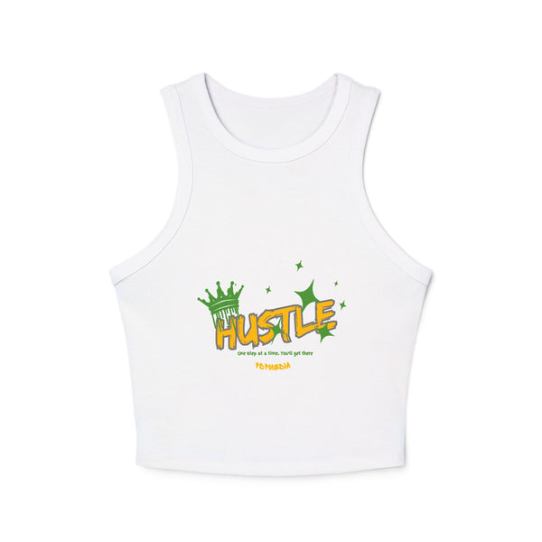Racer Tank Top - 'Hustle' Crown Design for Women