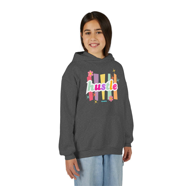 Hustle Mode (Kids) Youth Heavy Blend Hooded Hoodie - Pastel Hustle