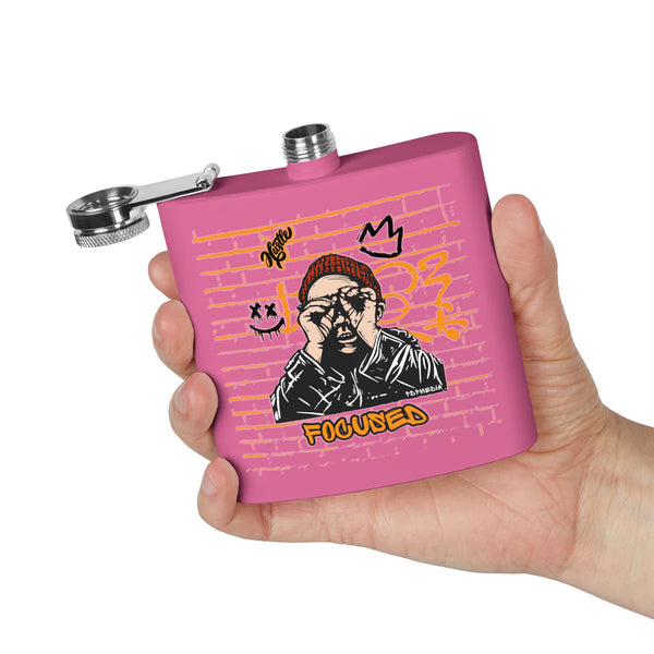 Flask, Hustle Mode - Stainless Steel 6oz (Focused Black Crown)