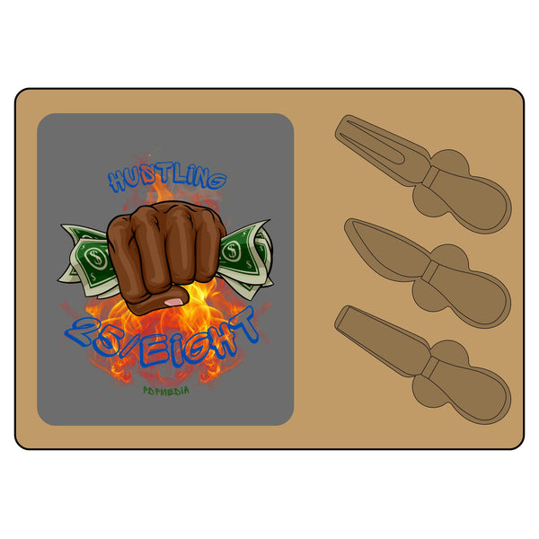 Charcuterie Board - Hustling 25/Eight Blue (Engraving) - Hosting Experience Upgrade Acacia Wood Slate Cheese Lovers Entertaining Statement Piece