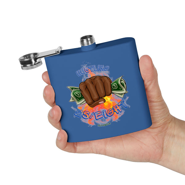 Flask, Hustle Mode - Stainless Steel 6oz (Hustling 25/Eight Blue)