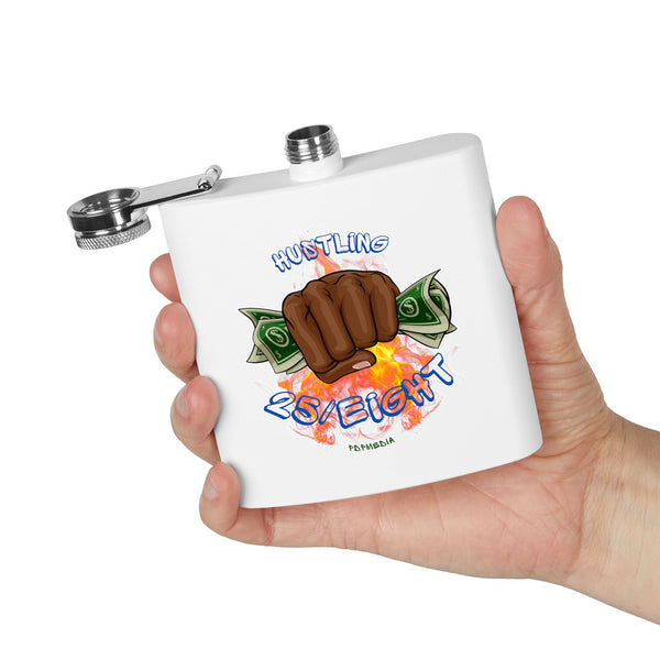 Flask, Hustle Mode - Stainless Steel 6oz (Hustling 25/Eight Blue)