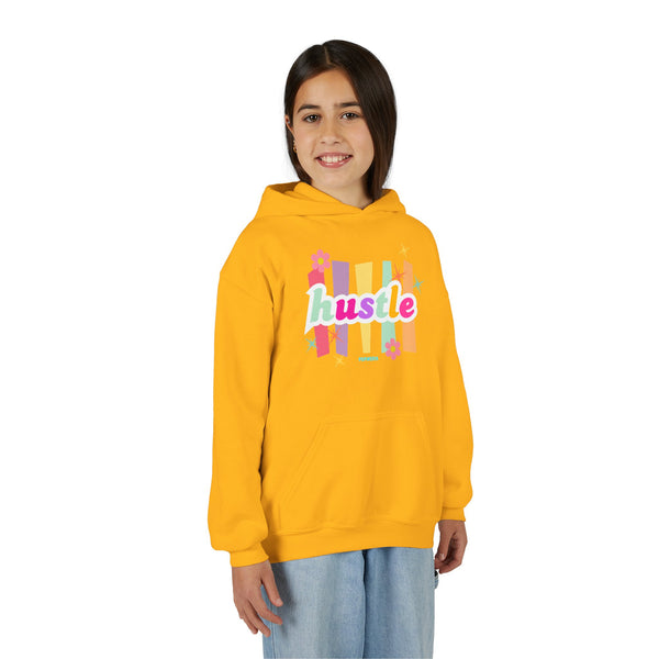 Hustle Mode (Kids) Youth Heavy Blend Hooded Hoodie - Pastel Hustle
