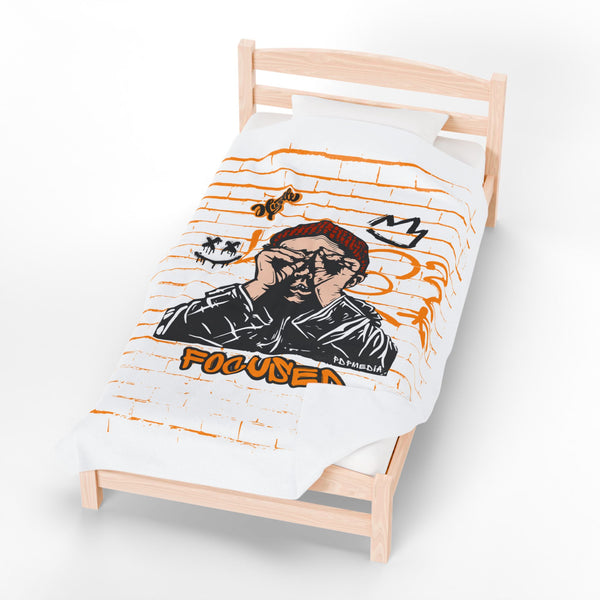 Hustle Mode Plush Blanket - Focused King's Crown (Black)