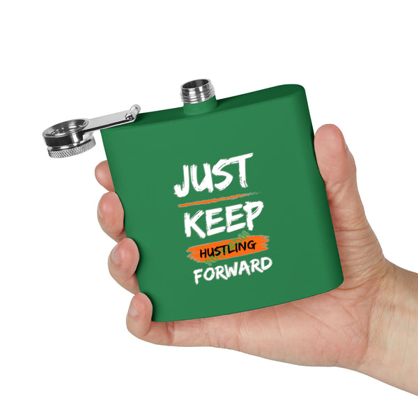 Flask, Hustle Mode - Stainless Steel 6oz (Keep Hustling Forward)
