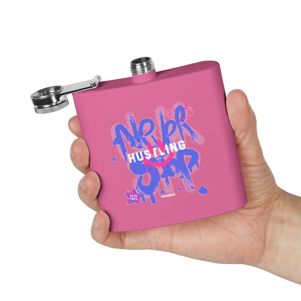 Flask, Hustle Mode - Stainless Steel 6oz (Never Stop)