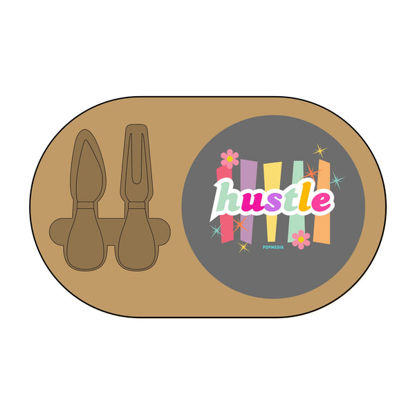 Charcuterie Board - Hustle Pastel (Engraving) - Hosting Experience Upgrade Acacia Wood Slate Cheese Lovers Entertaining Statement Piece