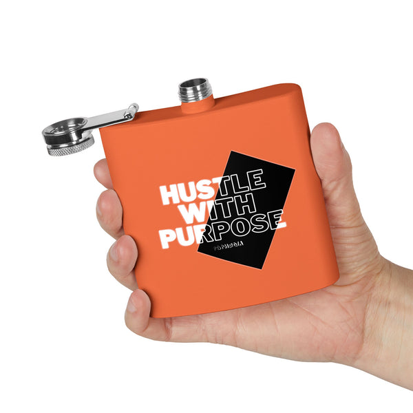 Flask, Hustle Mode - Stainless Steel 6oz (Hustle With Purpose)