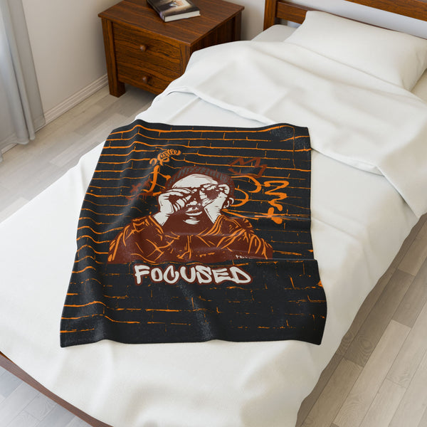 Hustle Mode Plush Blanket - Focused King's Crown (Brown)