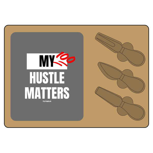 Charcuterie Board - My Hustle Matters (Engraving) - Hosting Experience Upgrade Acacia Wood Slate Cheese Lovers Entertaining Statement Piece