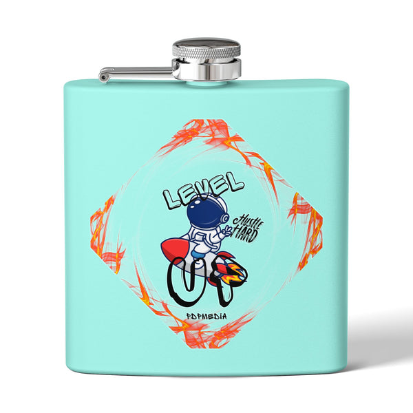 Flask, Hustle Mode - Stainless Steel 6oz (Level Up Black)