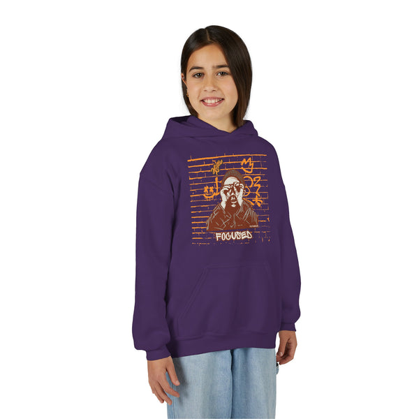 Hustle Mode (Kids) Youth Heavy Blend Hooded Hoodie - Focused (Y)