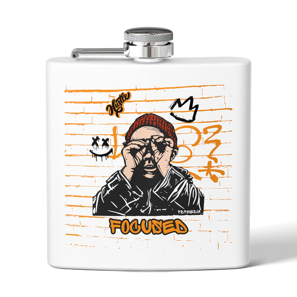 Flask, Hustle Mode - Stainless Steel 6oz (Focused Black Crown)