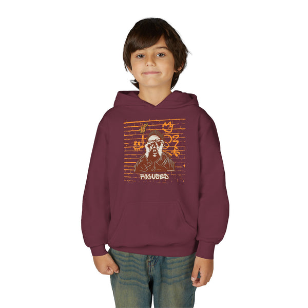 Hustle Mode (Kids) Youth Heavy Blend Hooded Hoodie - Focused (Y)