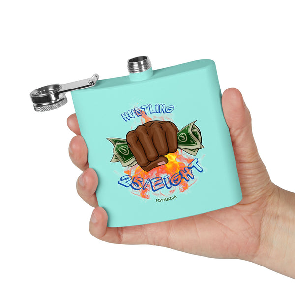 Flask, Hustle Mode - Stainless Steel 6oz (Hustling 25/Eight Blue)