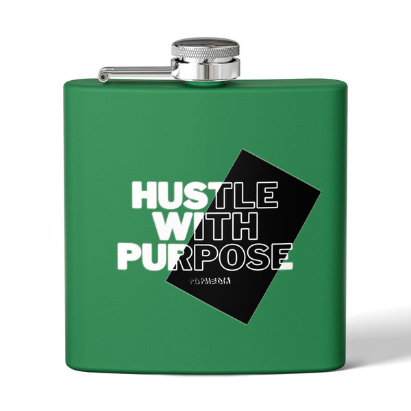 Flask, Hustle Mode - Stainless Steel 6oz (Hustle With Purpose)