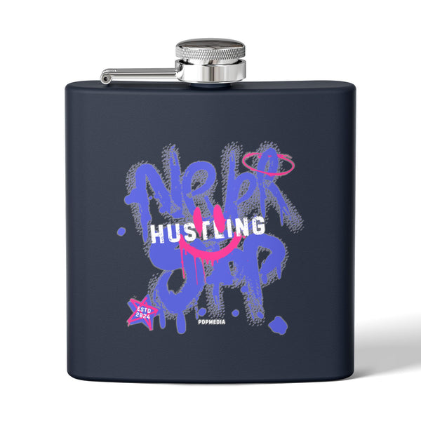 Flask, Hustle Mode - Stainless Steel 6oz (Never Stop)