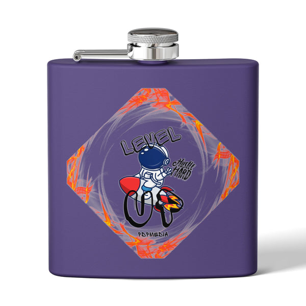 Flask, Hustle Mode - Stainless Steel 6oz (Level Up Black)
