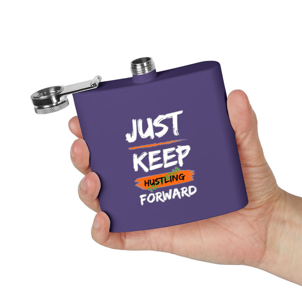 Flask, Hustle Mode - Stainless Steel 6oz (Keep Hustling Forward)