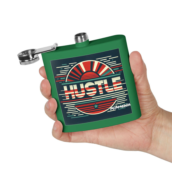 Flask, Hustle Mode - Stainless Steel 6oz (Retro Sports)