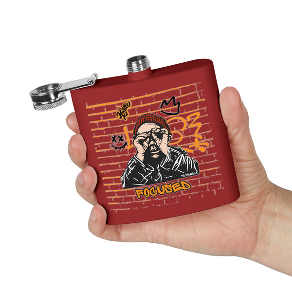 Flask, Hustle Mode - Stainless Steel 6oz (Focused Black Crown)