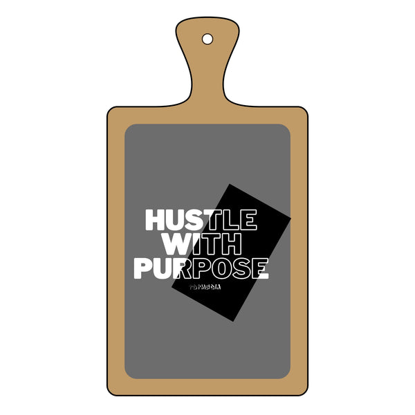 Charcuterie Board - Hustle With Purpose (Engraving) - Hosting Experience Upgrade Acacia Wood Slate Cheese Lovers Entertaining Statement Piece