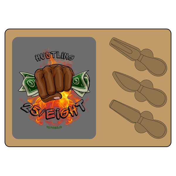 Charcuterie Board - Hustling 25/Eight Black (Engraving) - Hosting Experience Upgrade Acacia Wood Slate Cheese Lovers Entertaining Statement Piece