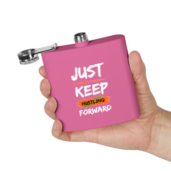 Flask, Hustle Mode - Stainless Steel 6oz (Keep Hustling Forward)