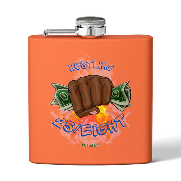 Flask, Hustle Mode - Stainless Steel 6oz (Hustling 25/Eight Blue)