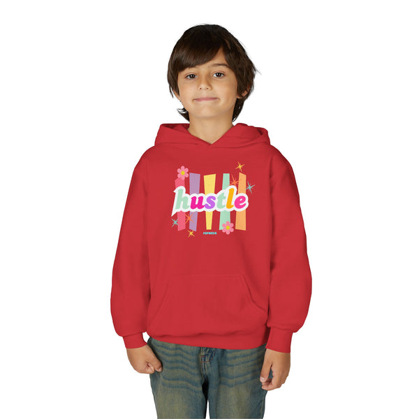 Hustle Mode (Kids) Youth Heavy Blend Hooded Hoodie - Pastel Hustle