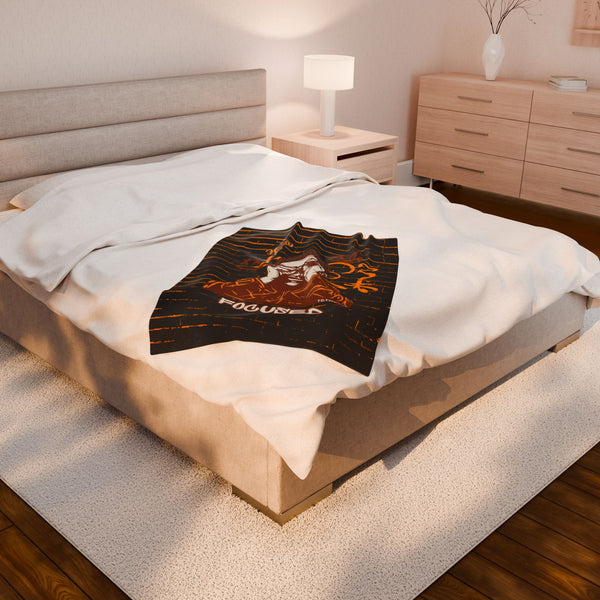 Hustle Mode Plush Blanket - Focused King's Crown (Brown)